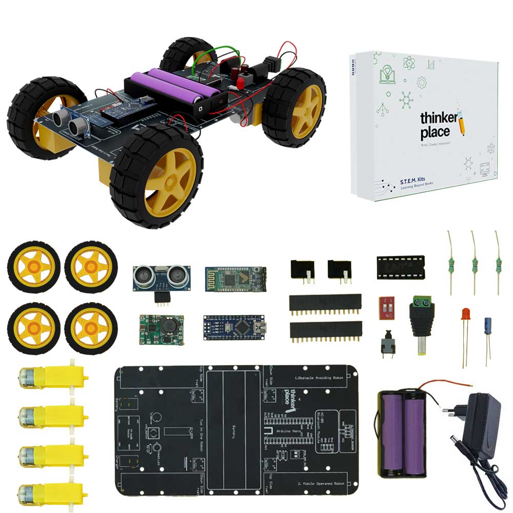 Obstacle Avoiding & Mobile Controlled Robot (Age 12+) | STEM Educational DIY Kit for Kids | Learn Robotics & Coding
