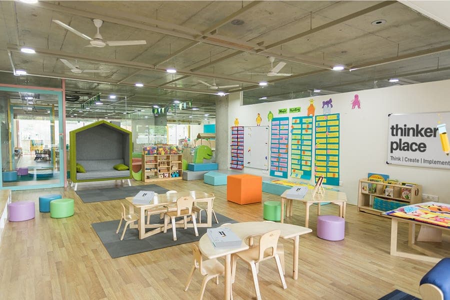 A ThinkerPlace STEM learning space set up for a school
